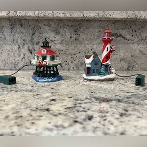 2013 and 2014 Hallmark Holiday Lighthouse Ornaments